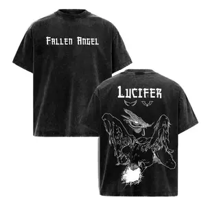 valentine shirts Lucifer Fallen Angel Tee | Vintage Washed, Double-Sided Print