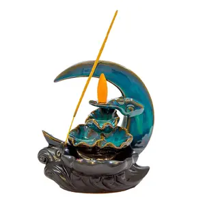 New Moon Ceramic Backflow Incense Burner