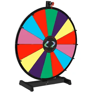 Segawe 24 Inch Tabletop Editable Dry Erase Color Prize Wheel 14 Slot Fortune Spinning Game
