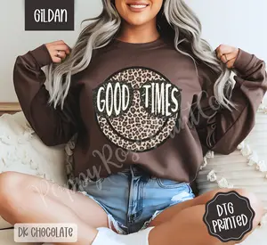 Good Times Smile Sweatshirt, Women's Graphic Sweatshirt