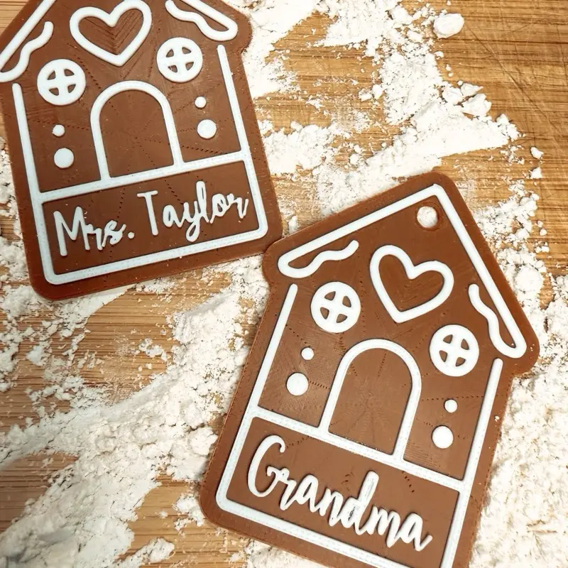 Gingerbread House Gift Tag Personalized & Perfect for Christmas Presents and Festive Decorations