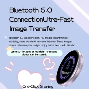 Electronic anime badges with high-definition touch screens, seven-color support lights, interactive digital photo display, digital photo pixel display, Christmas gift, unique collectible item, modern style