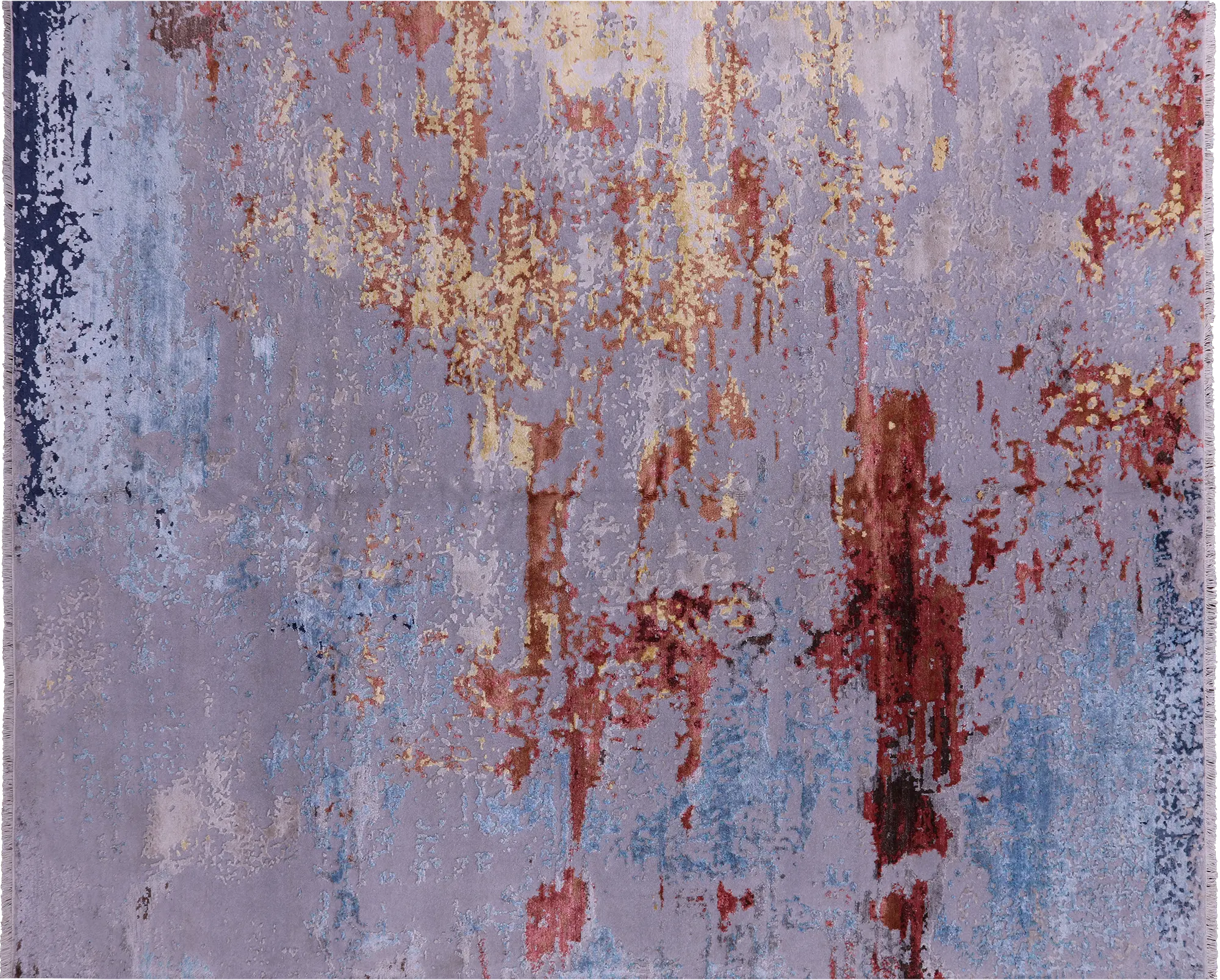 SUPER SALE 8' 2" X 10' 0" Abstract Wool & Silk Hand Knotted Rug - Q6168