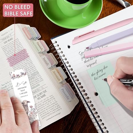 Bible Study Supplies Kit with Highlighters, Bible Journaling Accessories, Color-Coding Pens & Note-Taking Tools, Scripture Study Kit for Women, Bible Accessories for Highlighting Verses, Organizing Notes & Deepening Faith
