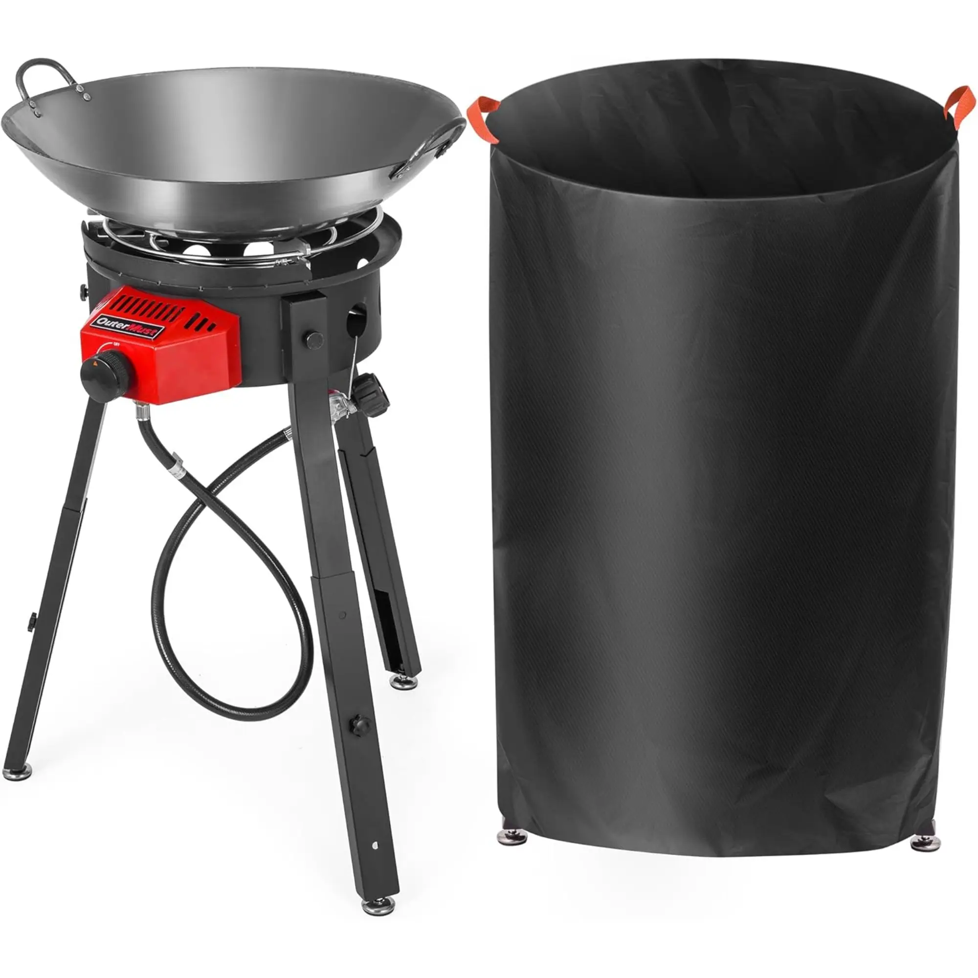 OuterMust TC-01C Outdoor Cooker Wok Station With Cover, Wok