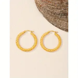 1 Pair of Minimalist Geometric Circle Earrings Women's Stainless Steel Stud Earrings Creative Wind Earrings Temperament Casual Earrings Layering Accessories for Daily Commuting