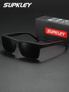 SUPKLEY Men'S Fashionable Square Polarizer Sunglasses, Uv400 Protection, Anti Glare Polarized, Durable, Suitable For Outdoor, Driving, And Daily Wear, Anti Uv And Reduce Glare