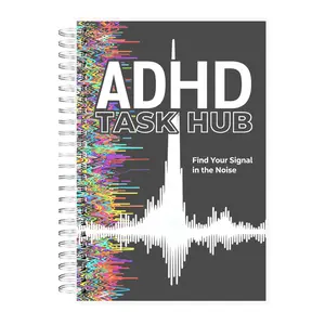 ADHD Task Hub Planner Notebook with 120 Pages 100gsm Paper for Focus Productivity Goal Setting Task Prioritization Habit Tracking Spiral Bound 8.5 x 5.9 Inches hobonichi  planner  adhd  fidgets