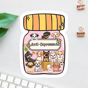 Stickers Dog Lover Gift Emotional Support Dog Laptop Decal Stickers For Tablet Anxiety Sticker More Dogs Less People