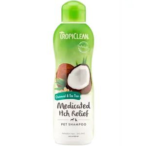 TropiClean Oatmeal & Tea Tree Medicated Itch Relief Shampoo for Pets