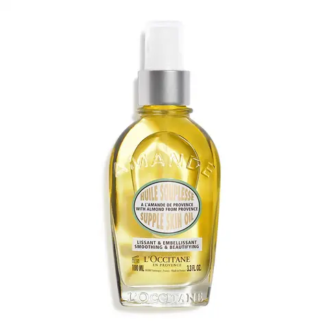 L'Occitane Sweet Almond Blend Body Care Oil Serum - Premium Nourishing Oils, Scented Soothing Care Formula for Tummy & Arms, Leaves Skin Supple & Satin-Smooth