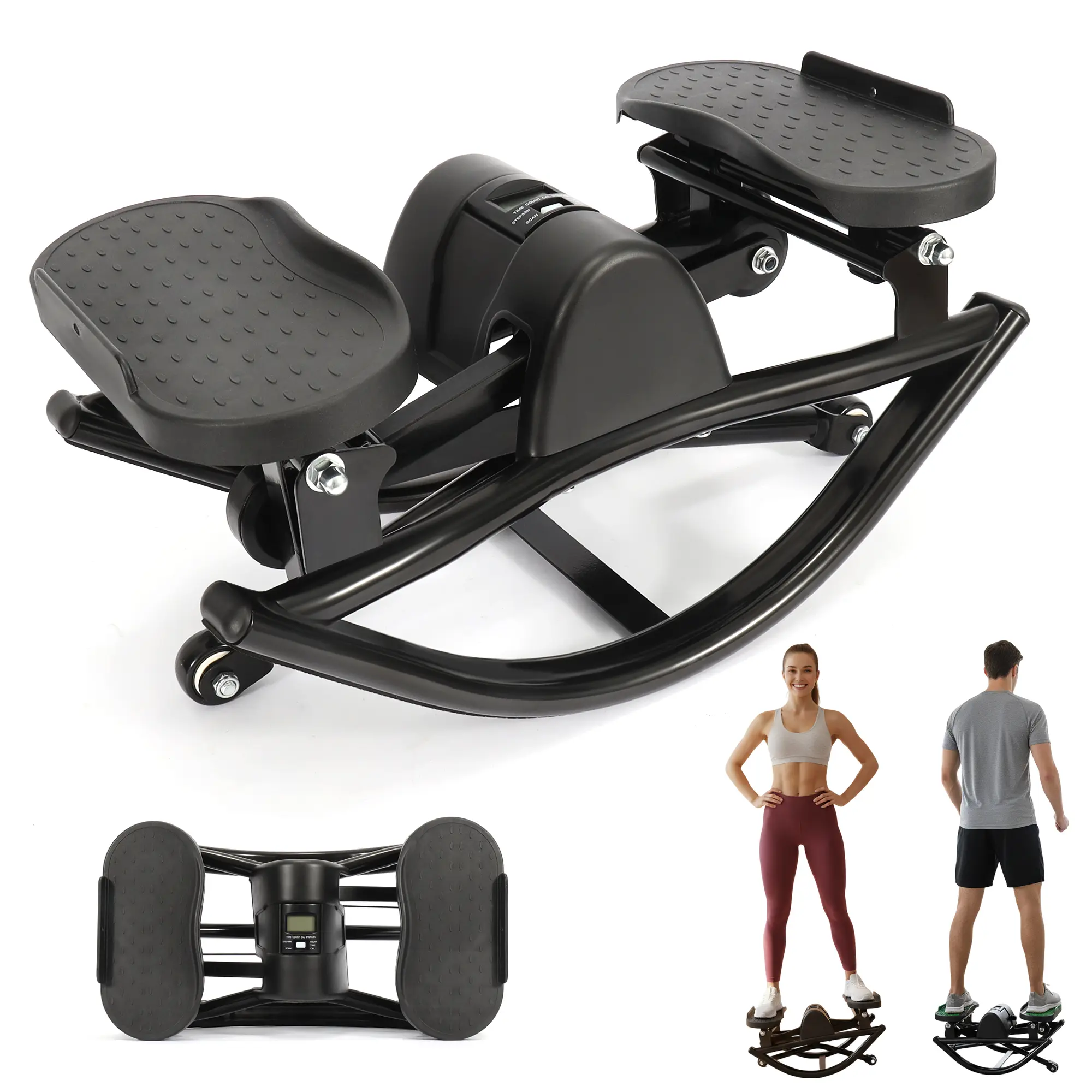 Lpxpass Stepping Machine, 3D Motion Balance Board for Low-Impact Exercise, Home Workout Equipment with Resistance Bands, High-Capacity 250 lbs, Steppers For Exercise, Unisex, Cardio, Full Body, Band‑Added Resistance