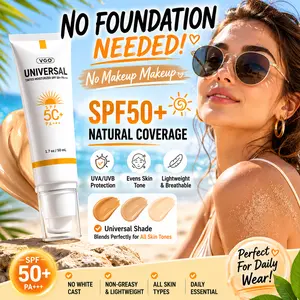VGO SPF50+ Tinted Moisturizer Sunscreen, Lightweight Skin Tint with Buildable Coverage, Facial Sunscreen Foundation Hybrid, No White Cast, Broad Spectrum UV Protection for All Skin Tones