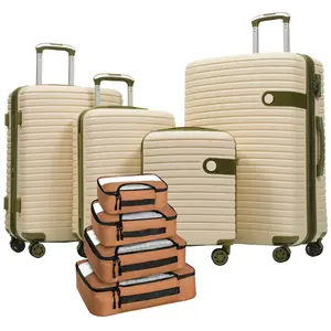 4 Piece ABS Expandable Luggage Set with TSA Lock & Packing Cubes