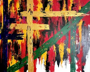 Acrylic Painting on Canvas with Unique Mixing Knife Technique for Home Decor.