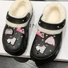 Women's Cotton Holes Shoes, Winter Warm Fashion Holes Shoes, Cute Anti-Slip Height Increase Cotton Slippers, Cartoon Style, Less Than Ankle, Fashionable Home Slippers