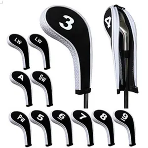 12 Pcs Golf Iron Head Covers, Durable Protective Sleeves for Clubs, High-Quality Golf Accessories, Fits Most Standard Club Heads
