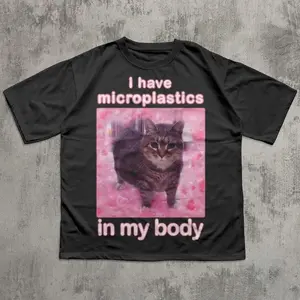 I Have Microplastics in my Body Funny Cat Meme T-shirt, Gift for Woman, Ironic Cats Shirt, Stupid Silly Gifts, Goofy Ahh Cat Tee Shirt Gift