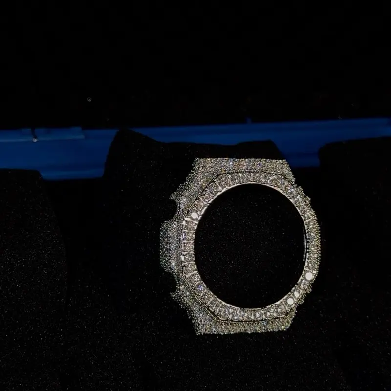 Iced Silver Bezel for GA-2100 – VVS1 Moissanite | 925 Sterling Silver Mod
