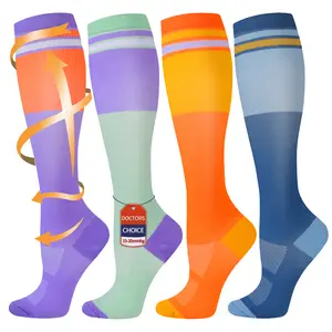 ISUNlE Compression Socks - 4 Pairs (15-20 mmHg) for Men & Women | Comfortable, Durable, and Supportive | Perfect for Everyday Use and Active Lifestyles | Breathable High Performance Fabrics, Mother's Day Gifts