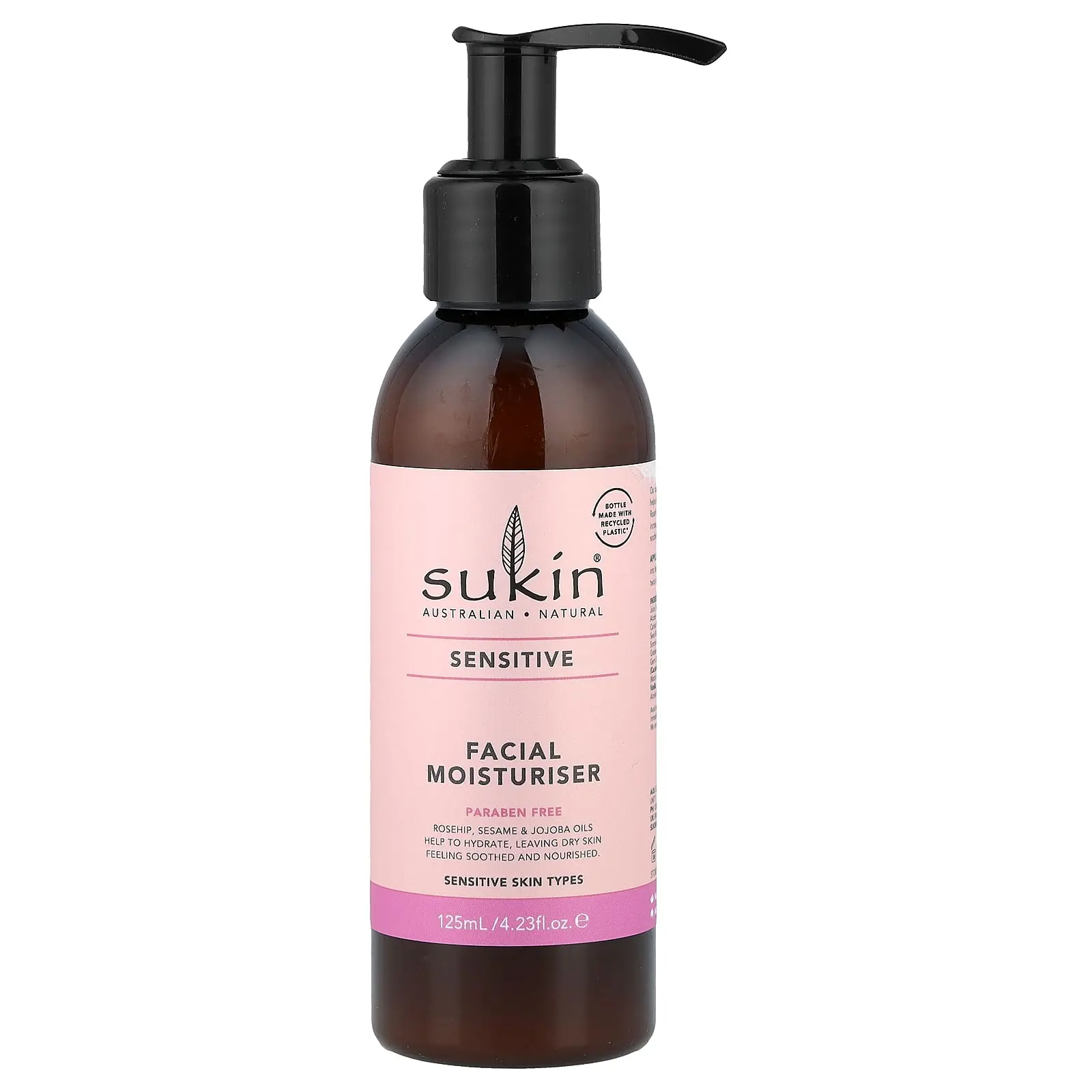 Sukin Facial Moisturiser, Sensitive, 4.23 fl oz (125 ml)