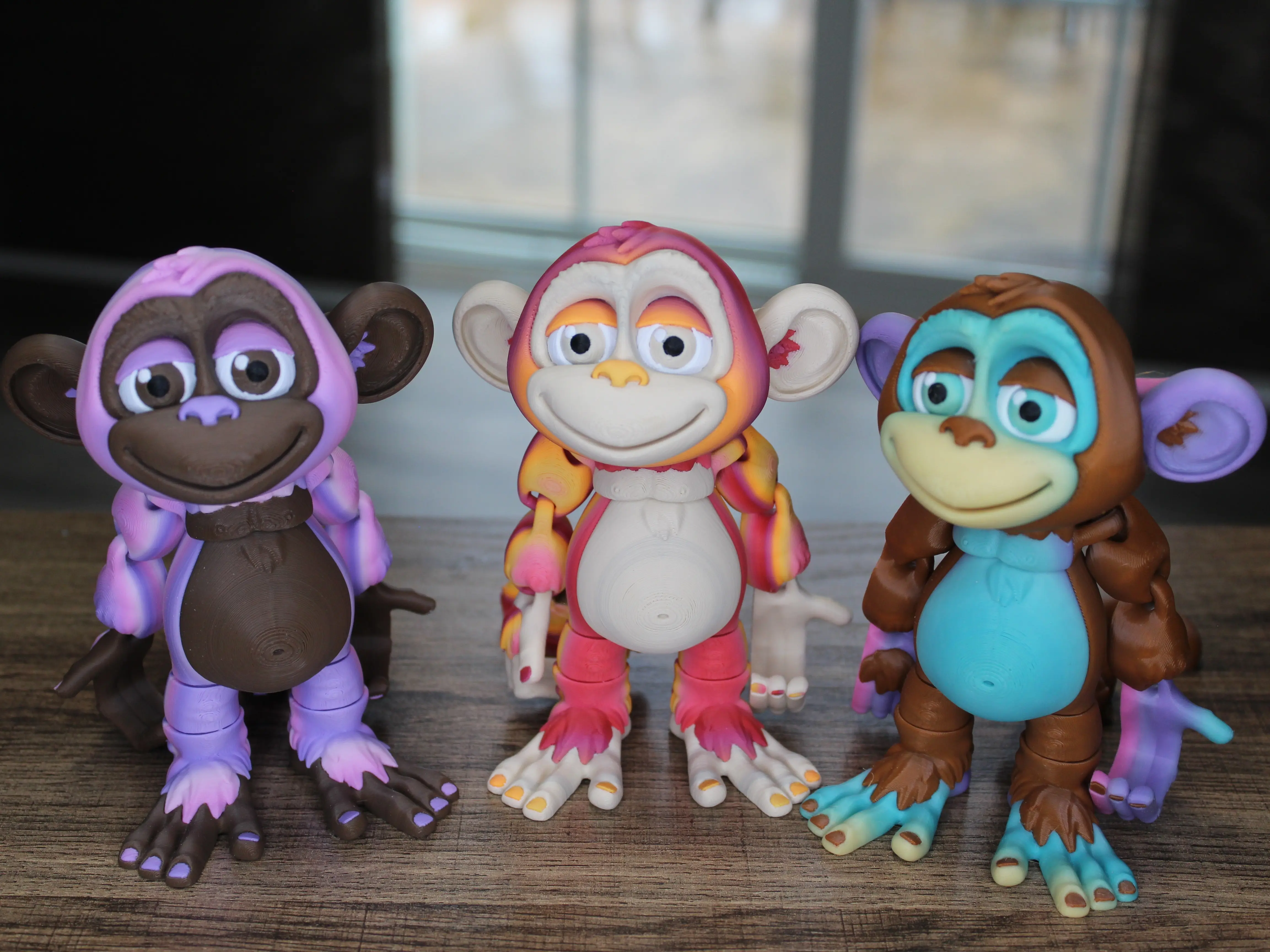 Articulated Monkey with Optional Tree Stand & Banana Prop - 3D Printed Collectible - 4", 5" Tall