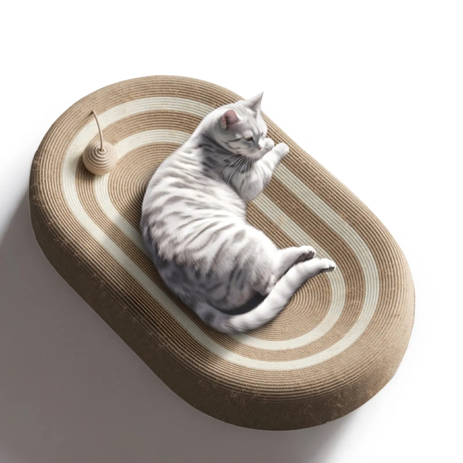 61cm extra large sisal cat scratching board, no chipping and scratching resistant hemp rope cat bed integrated cat claw plate basin large cat claw grinding sofa, sturdy, durable and wear-resistant cat furniture