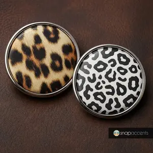 Cheetah Leopard Snap Jewelry Ginger Charm, Animal Print 18MM Snap Charm Button, Fits Women's Custom Bracelets, Necklaces, Keychains, Rings