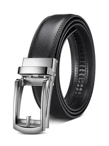 High-Quality Men's Automatic Belt Buckle, Genuine Leather Casual Business Belt Buckle, Name Brand Denim Jeans Belt