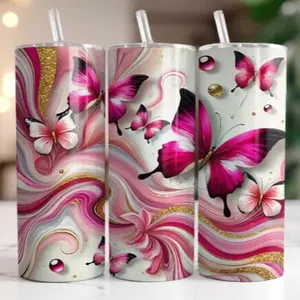 Butterflies | 20oz Skinny sublimation tumbler transfer print out (TRANSFER ONLY, NOT A FINISHED TUMBLER)