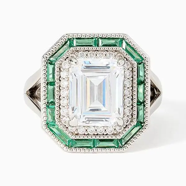 Radiance by Absolute™ Marysol Patton Emerald-cut Emerald-color Ring