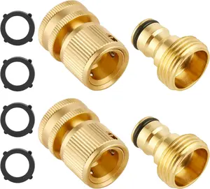 Garden Hose Quick Connect Fittings. ¾ Inch GHT Solid Brass. (2)