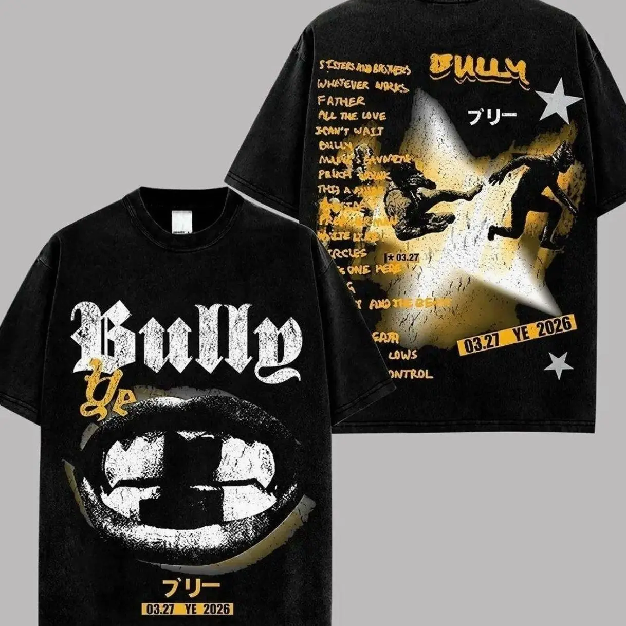 Bully Album 2026 Premium Washed Cotton T-Shirt (Made In US), Ye Rap Graphic Tee, Hip Hop Streetwear Shirt, Urban Music Album Design Tee, Vintage Rap Merch, Unisex Fan Gift 0OG BEX VTU
