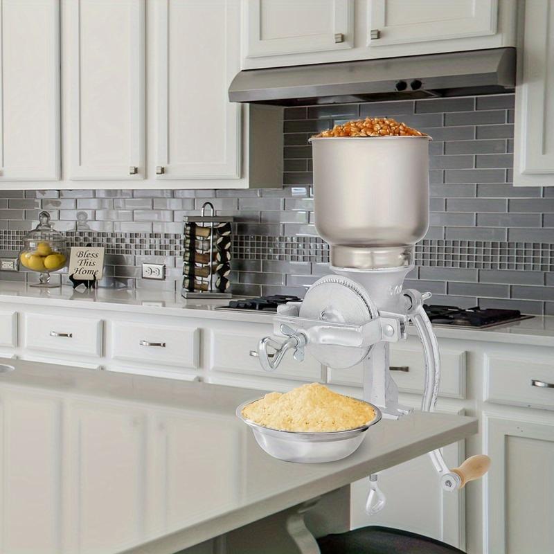 Grinder Silvery Stainless Steel Manual Grinder Hand-cranked Grain Grinder