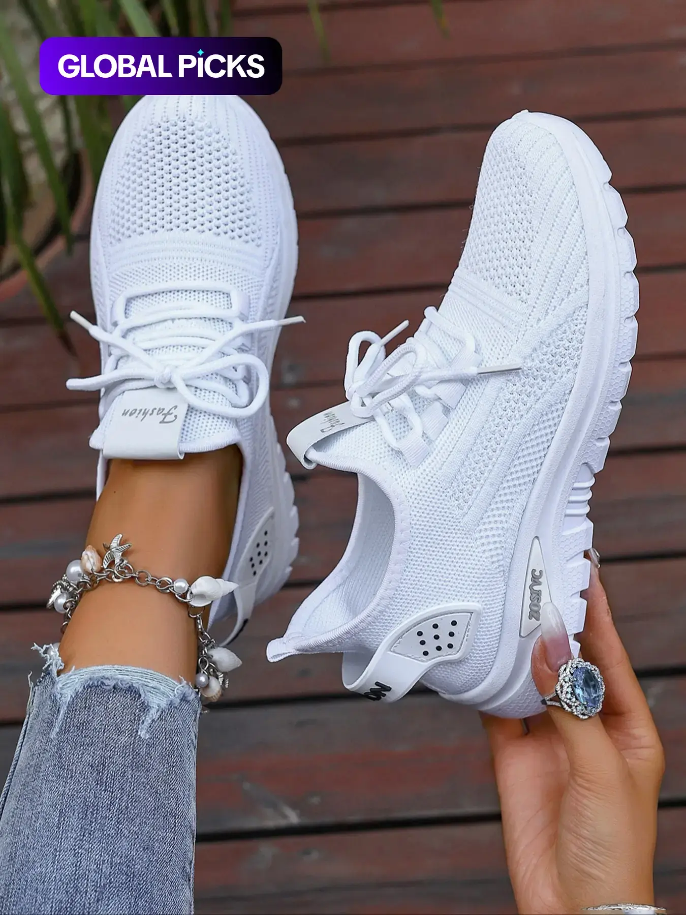 Women's Fashionable Mesh Breathable Sneakers, Casual Comfortable Non-slip Lace-Up Low-Top Sports Running Shoes, All-Match Basic Shoes for Daily Wear, Knitted Running Shoes