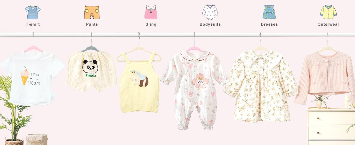 BAGAIL 50 Pack Kids Velvet Hangers 11/14 Inches Children's Clothes Hangers Non-Slip Baby Hangers for Infant/Toddler