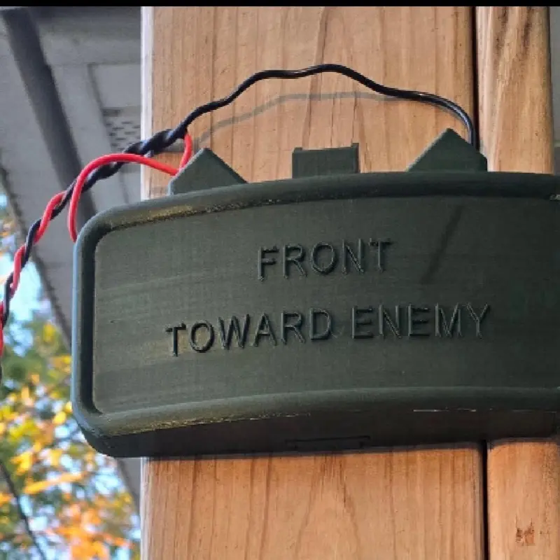 Claymore Doorbell - 3D Printed Mine-Style Cover with "FRONT TOWARD ENEMY" Text - Durable PLA Material - Tactical Upgrade for Your Home Decor