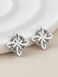 Vintage Celtic Knot Earrings 💫 | Intricate Silver Studs | Perfect Gift For Celtic Jewelry Loversr｜Intricate Two-Tone Studs | Dainty Everyday Jewelry#TikTokMadeMeBuyIt #TrendyJewelry2026 #CelticStyle #DaintyEarrings