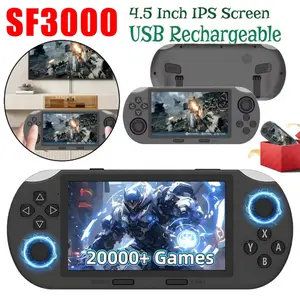 Sf3000 Handheld Retro Game Console 64GB, 20,000+ Games, Dual Core Processor, 4.5 Inch HD Screen, TV Output, 3D Joysticks, Holiday Gift