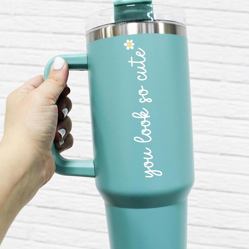 Set 3 count You Look So Cute Rearview Mirror Decal Daisy Flower Sticker Girly Inspiration Decals Stickers Water Bottle Laptop Sticker Vinyl 4x0.7 Inches Decal Accessories Set 3 count You Look So Cute Rearview Mirror Decal Daisy Flower Sticker Girly Inspiration Decals Stickers Water Bottle Laptop Sticker Vinyl 4x0.7 Inches Decal Accessories