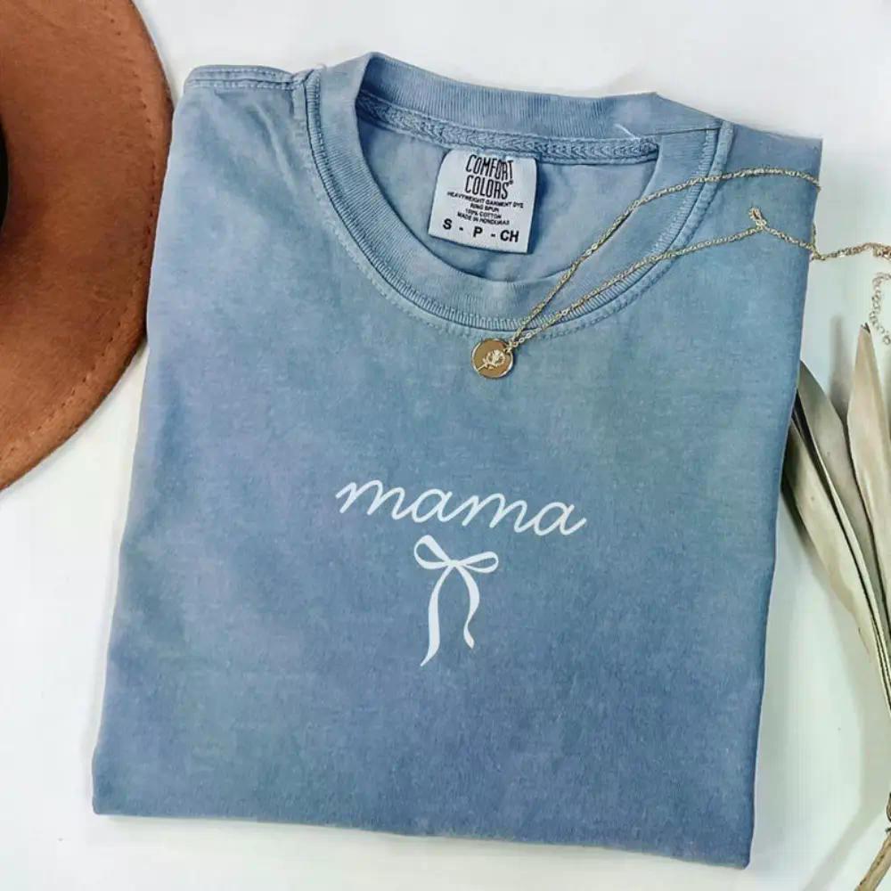 Comfort Colors Floral Mama Shirt, Retro Mom Graphic Tee, Cute Girly Aesthetic Top, Mothers Day Gift Shirt, Gift For Mom