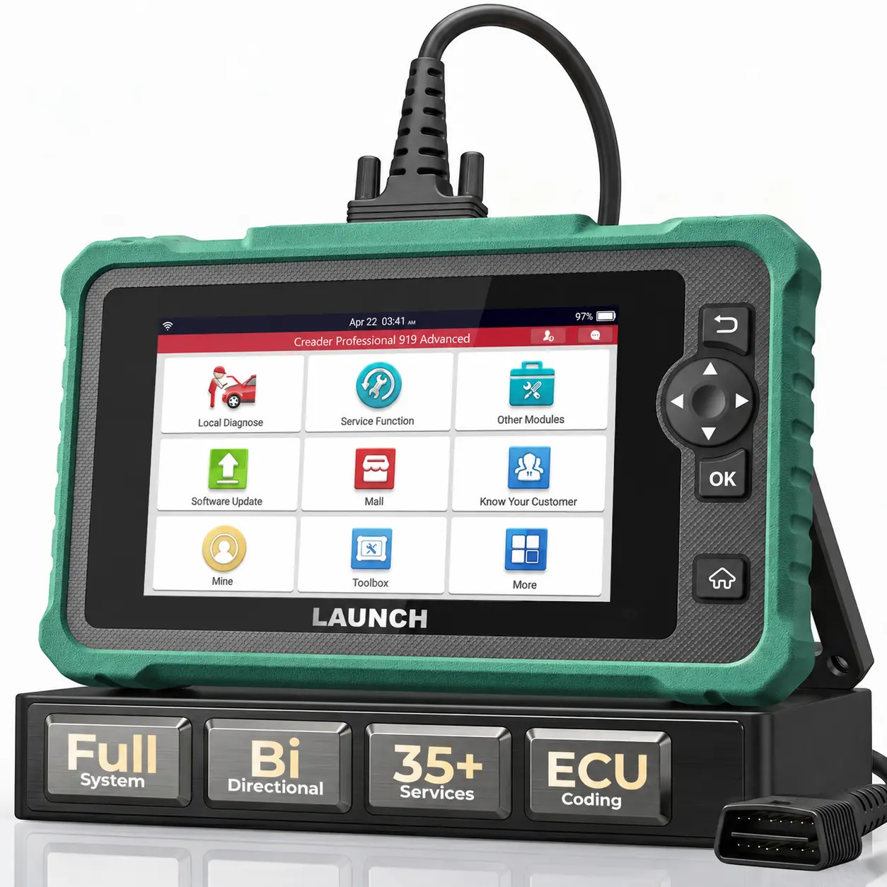 LAUNCH X431 CRP919 Advanced OBD2 Scanner, Bidirectional Scan Tool, All-System Diagnostics, ECU Coding, 35+ Service Resets, CAN FD & DoIP, AutoVIN, 2 Years Free Software Updates