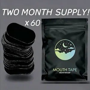 60-Count Gentle Micropore Mouth Tape, Comfort Sleep Patch for Anti-Snoring & Mouth Breathing, Daily Use Healthcare Home Supply, Gentle Tape Mouthtape