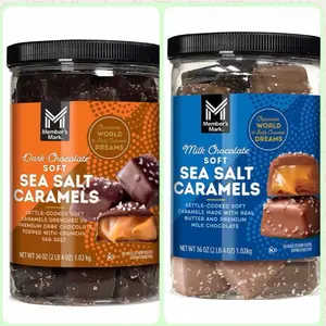 Dark Chocolate & Milk Chocolate Sea Salt Caramels 36 oz Kettle-Cooked Premium Gourmet Treats