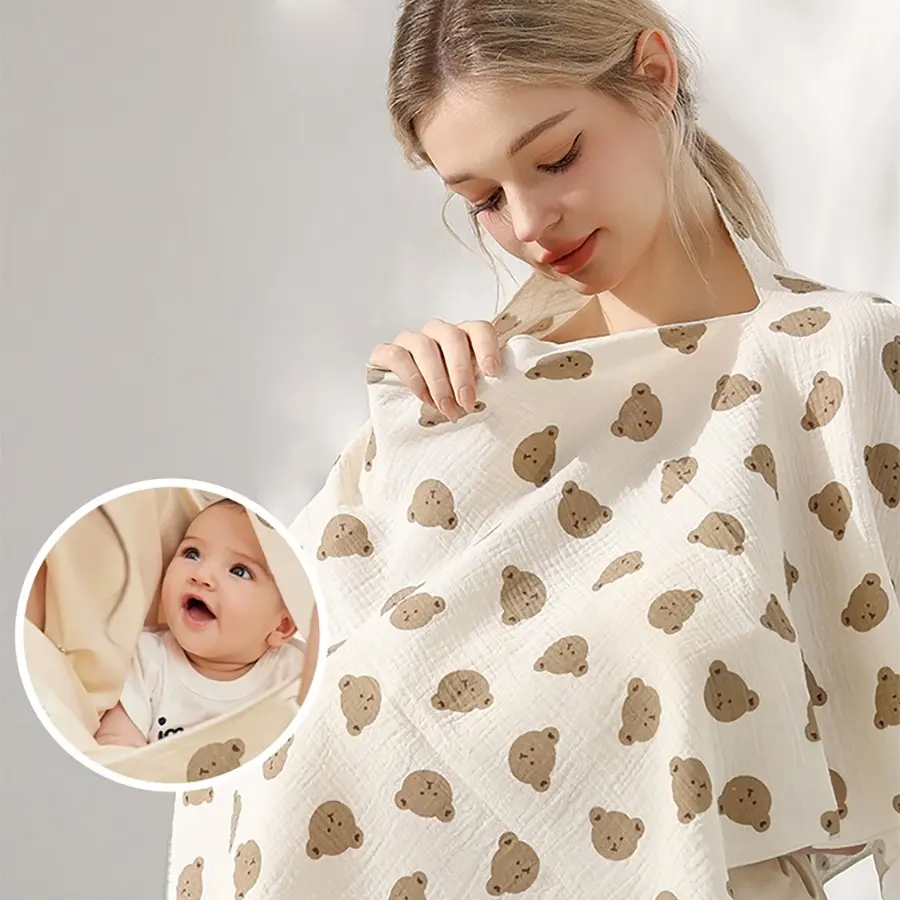 Breathable Nursing Cover Essential with Hard Ring, Adjustable Multi-Purpose Privacy Breastfeeding Apron for Moms, Baby Care Essentials, Nursing Accessories