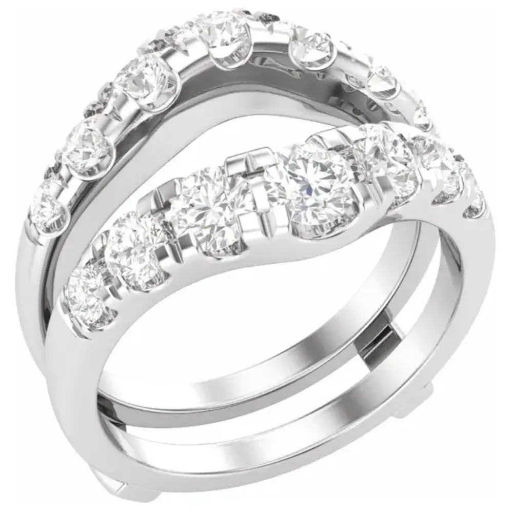 2ct TW Diamond Wedding Guard Band Insert Engagement Ring 14k Gold Lab Grown