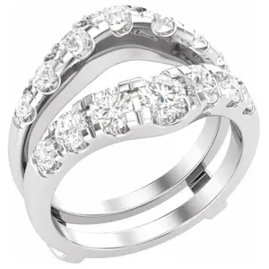 2ct TW Diamond Wedding Guard Band Insert Engagement Ring 14k Gold Lab Grown