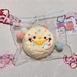 Starry Snowman Bun Squishy Lychee Squishy Handmade TabaSquishy