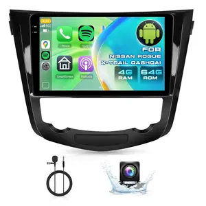 Car Stereo for Nissan Rogue X-Trail Qashqai 2014-2018 with Wireless Carplay and Android Auto, 10 Inch Touch Screen 2G+64G/4G+64G Android Radio for Nissan with Bluetooth Mirror Link WIFI GPS SWC FM/RDS EQ USB
