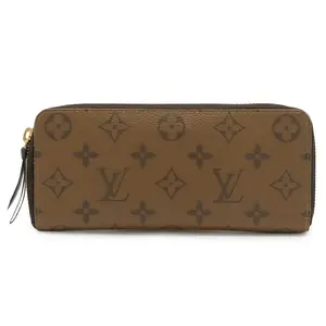 Pre-owned Louis Vuitton Canvas Small Leather Goods Portefeuille Clemence Monogram Reverse Long Wallet
